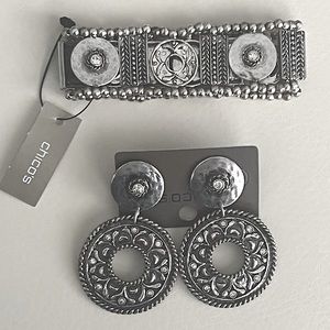 NWT Silver Chico bracelet and earring set